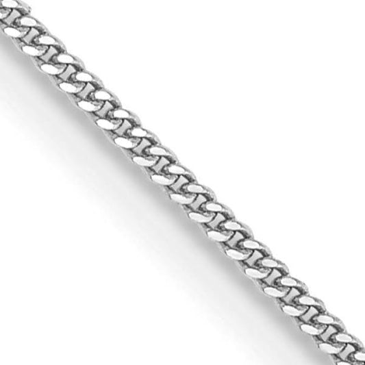 14k White Gold 24 Inch .9mm Curb Necklace Chain