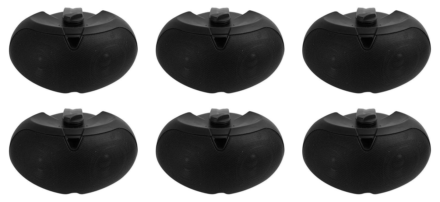 (6) Rockville D4-16 Black Dual 4 16-Ohm Swivel Outdoor Home Patio Speakers