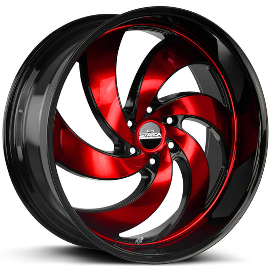 24x10 Black Milled Wheel Strada Retro 6 6x5.5 24